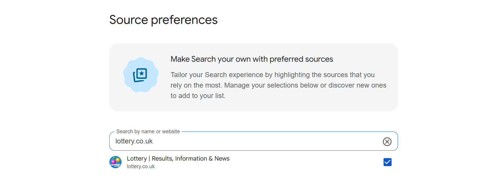 Google Source Preferences